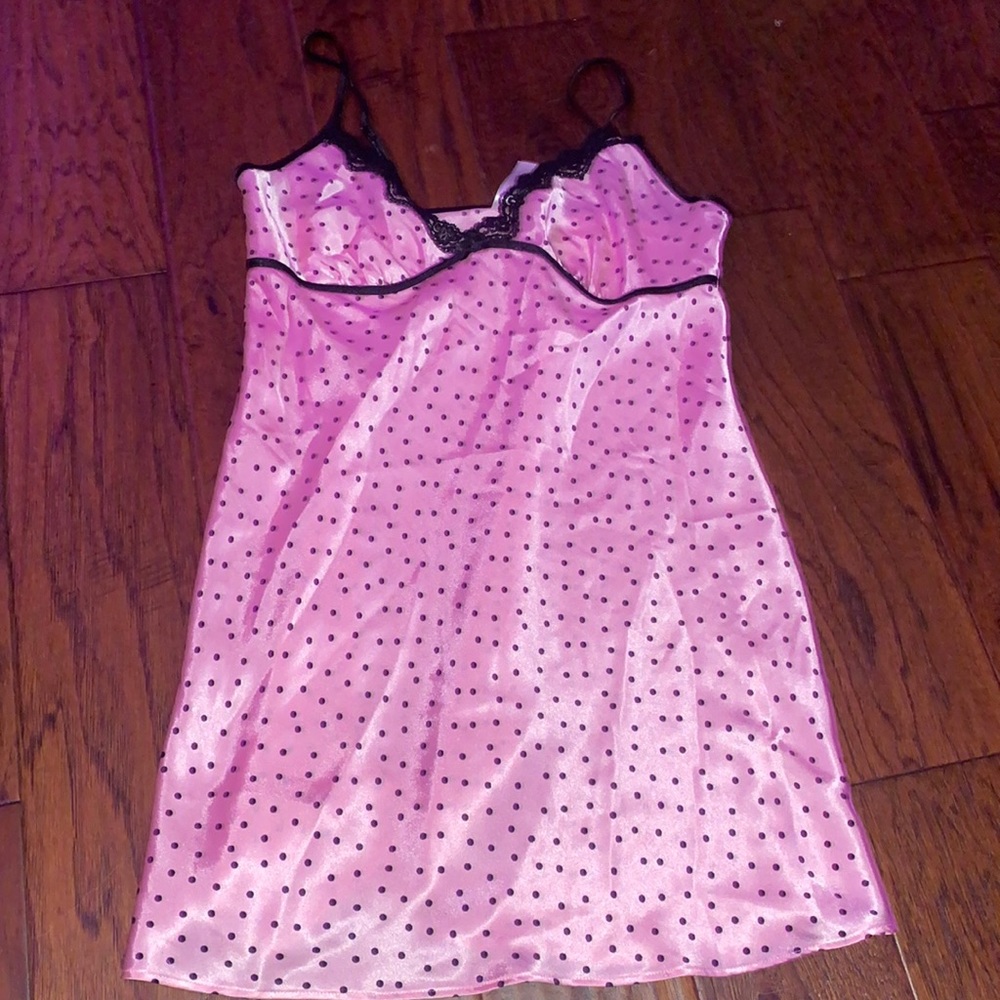Pink Polka Dot Slip Dress